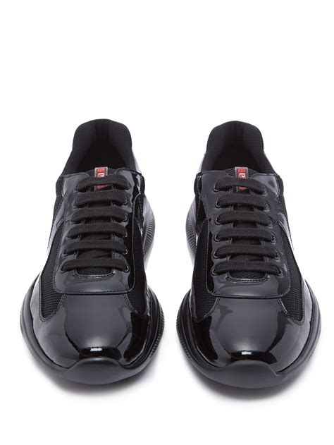 prada americas cup patent black|Prada America's Cup black shoes.